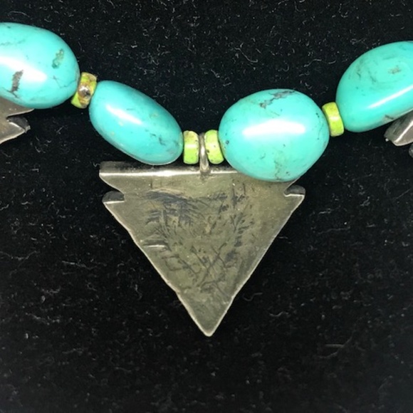 Turquoise and Silver Necklace - Picture 6 of 6